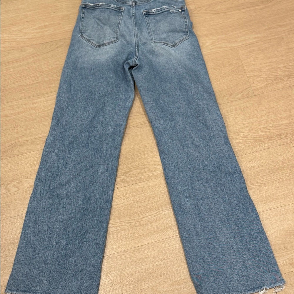 Mica Los Angeles Distressed High-Rise Wide Leg Jeans - Light Blue - Picture 4 of 5